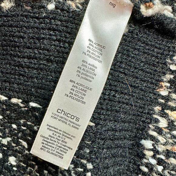 Chico's Women's Small (Vanity 0) Kinsley 3/4 Sleeve Open Boho Cardigan Sweater - Picture 5 of 13